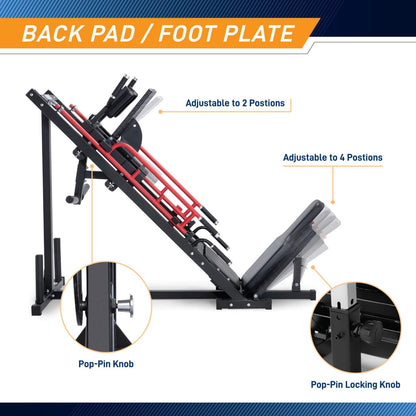 Marcy Commercial-Style Hack Squat & Leg Press Machine – Heavy-Duty Dual Function Lower Body Strength Training Equipment with Safety Stops for Home Gym