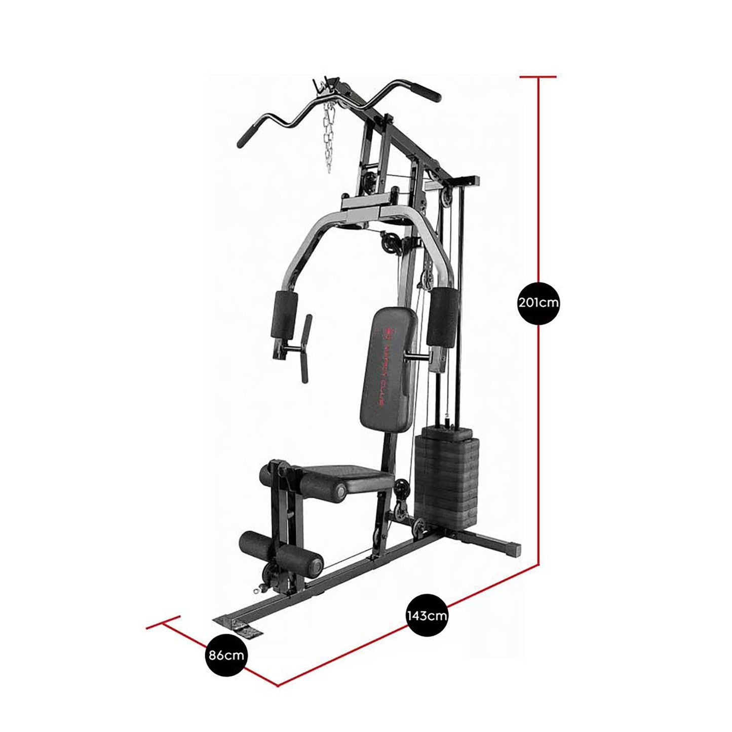 Marcy Multistation MKM-81030 - Upper Pulley - Adjustable Weight Stack 45 kg - Leg Developer - Maximum User Weight 136 kg