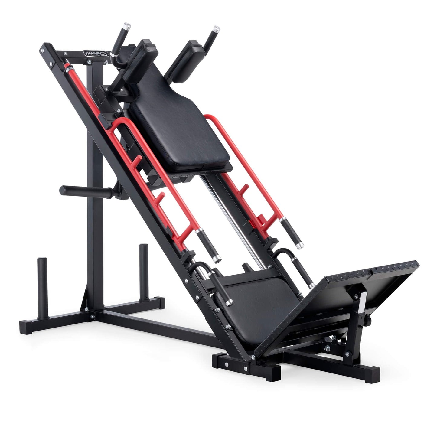 Marcy Commercial-Style Hack Squat & Leg Press Machine – Heavy-Duty Dual Function Lower Body Strength Training Equipment with Safety Stops for Home Gym