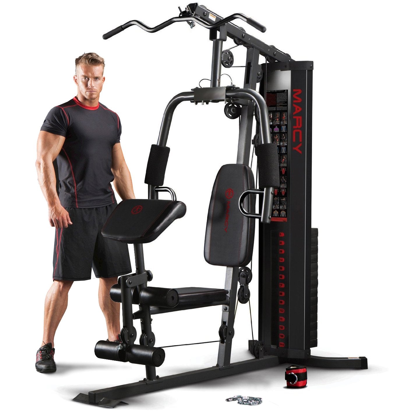 Marcy Eclipse HG3000 Compact Home Gym with Weight Stack, 68 kg
